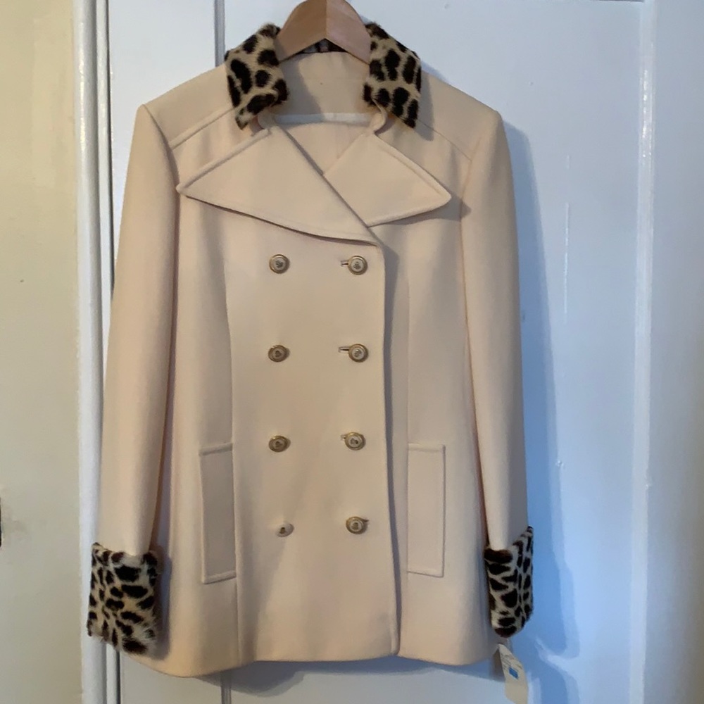 Vintage Leopard Print Collar and Cuff Jacket and Pants (Pantsuit)